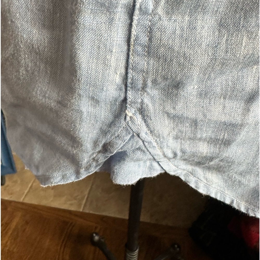 ALAN PAINE Men’s Blue 💯 Linen Long Sleeve Button Down Shirt - Size LARGE - Picture 10 of 13